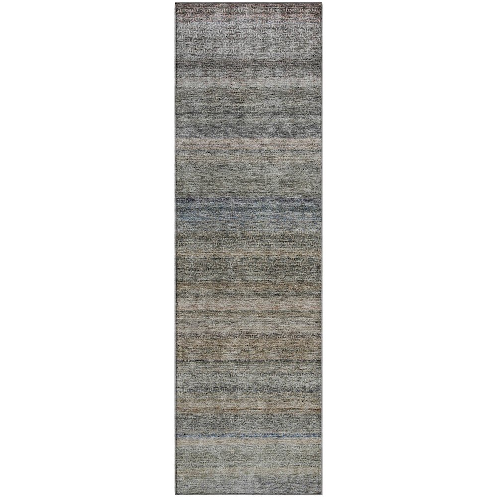 Premium Machine Washable Mayfield AMF1167 Taupe 2'3" x 7'6" Runner Rug. Picture 1