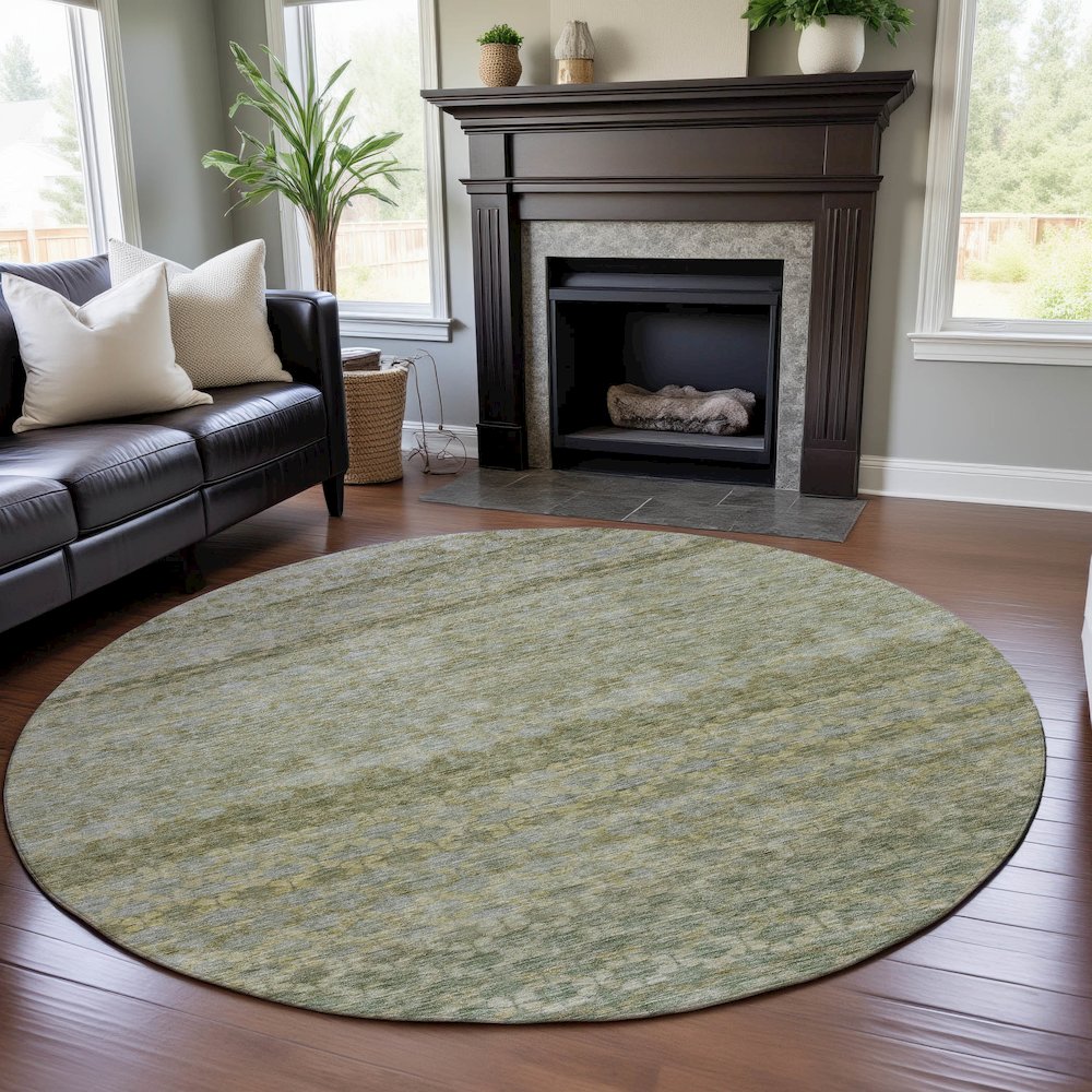 Premium Machine Washable Mayfield AMF1168 Aloe 8' x 8' Round Rug. Picture 5