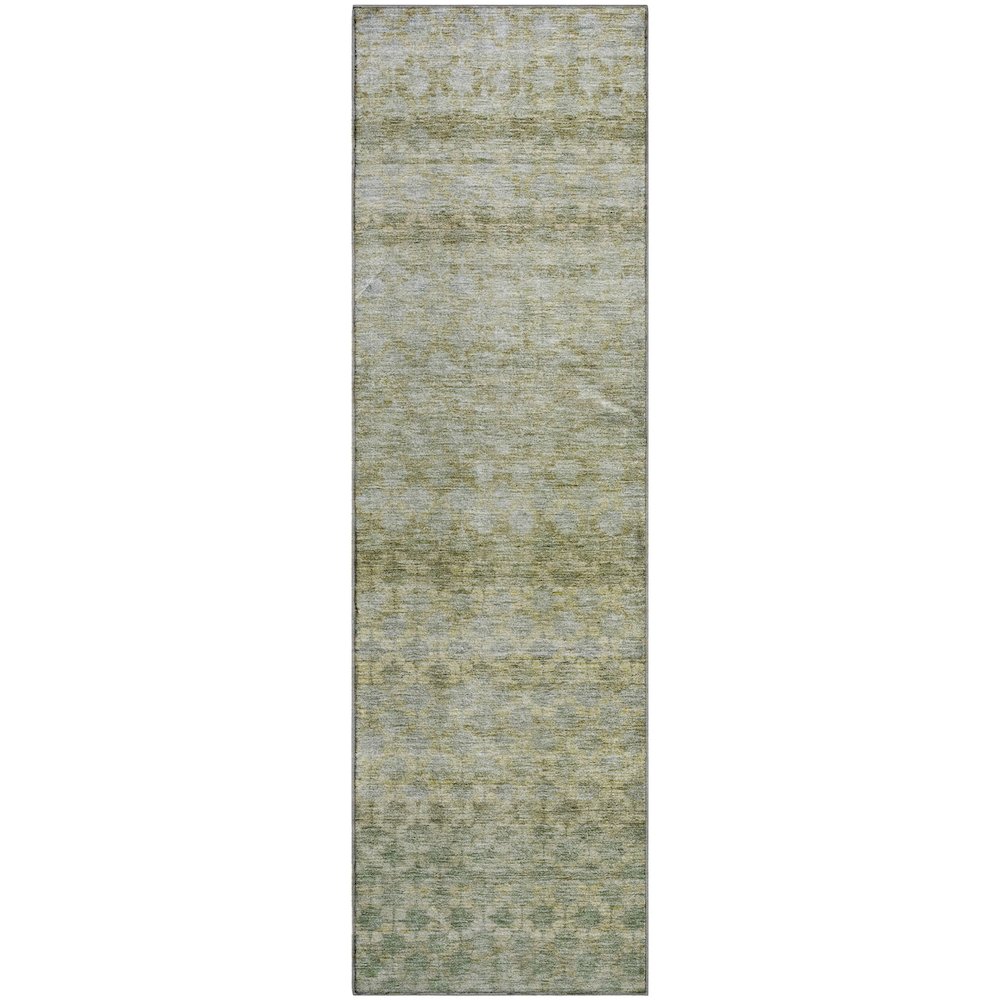 Premium Machine Washable Mayfield AMF1168 Aloe 2'3" x 7'6" Runner Rug. Picture 1