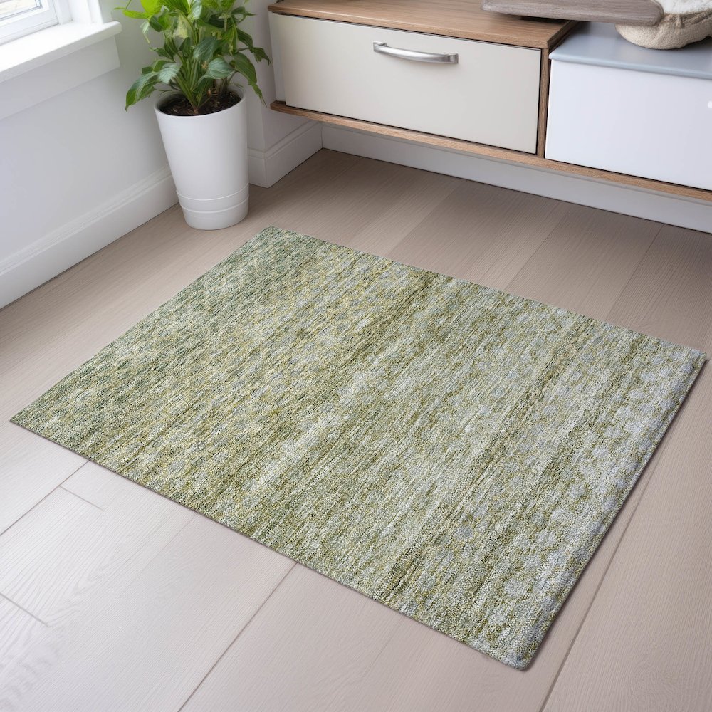 Premium Machine Washable Mayfield AMF1168 Aloe 1'8" x 2'6" Rug. Picture 5