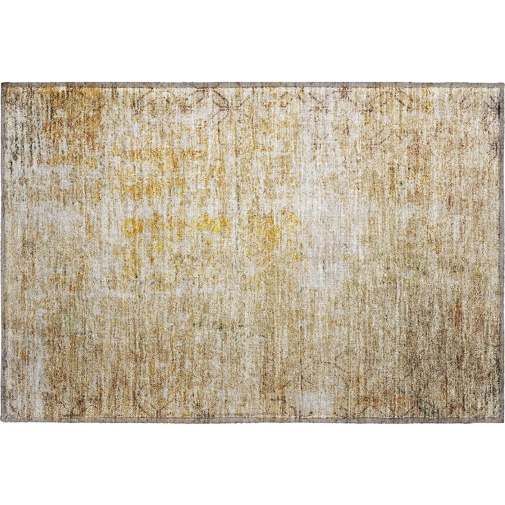Premium Machine Washable Mayfield AMF1169 Gold 1'8" x 2'6" Rug. Picture 1
