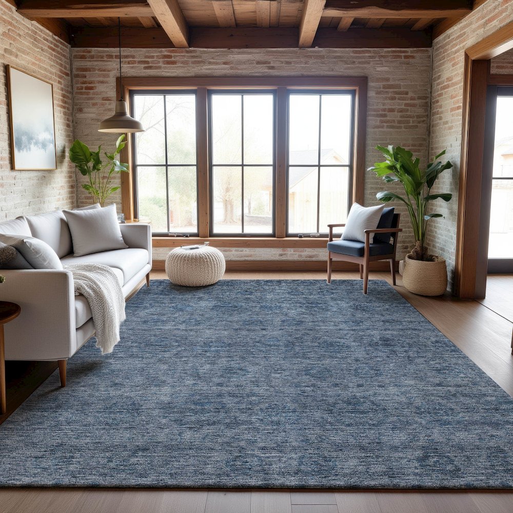 Premium Machine Washable Mayfield AMF1170 Blue 2'6" x 3'10" Rug. Picture 5