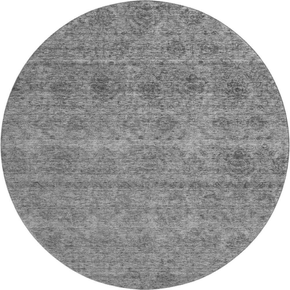 Premium Machine Washable Mayfield AMF1170 Gray 8' x 8' Round Rug. Picture 1