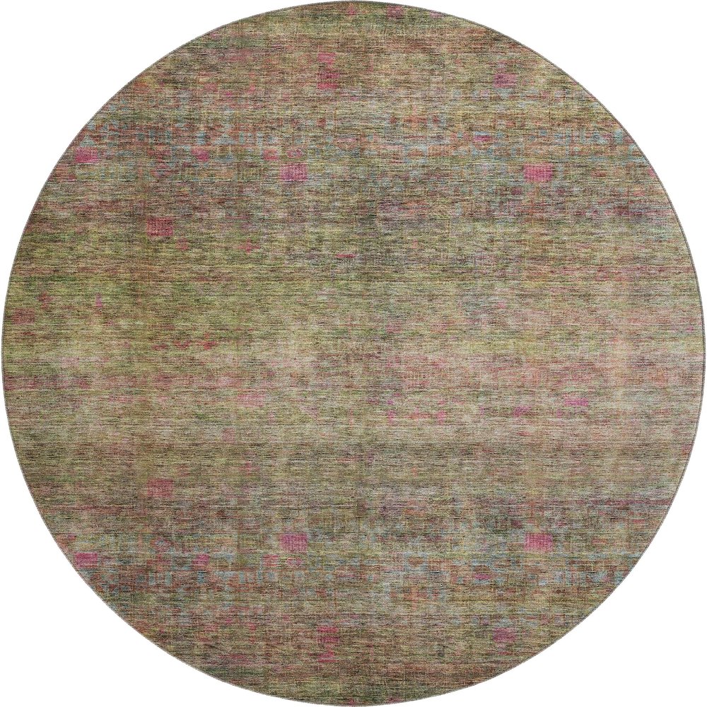 Premium Machine Washable Mayfield AMF1171 Cactus 8' x 8' Round Rug. Picture 1