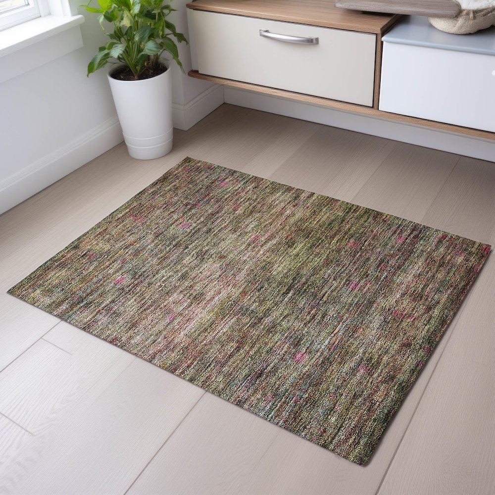 Premium Machine Washable Mayfield AMF1171 Cactus 1'8" x 2'6" Rug. Picture 5