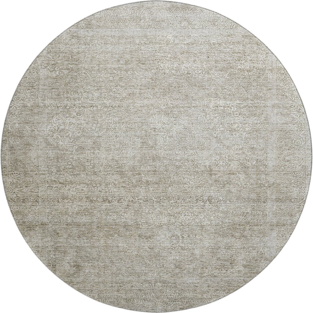 Premium Machine Washable Mayfield AMF1172 Linen 8' x 8' Round Rug. Picture 1