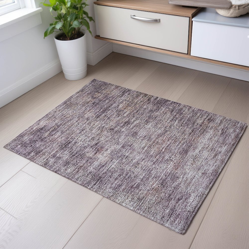Premium Machine Washable Mayfield AMF1172 Plum 1'8" x 2'6" Rug. Picture 5
