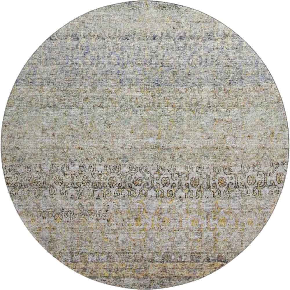 Premium Machine Washable Mayfield AMF1173 Seafoam 8' x 8' Round Rug. Picture 1