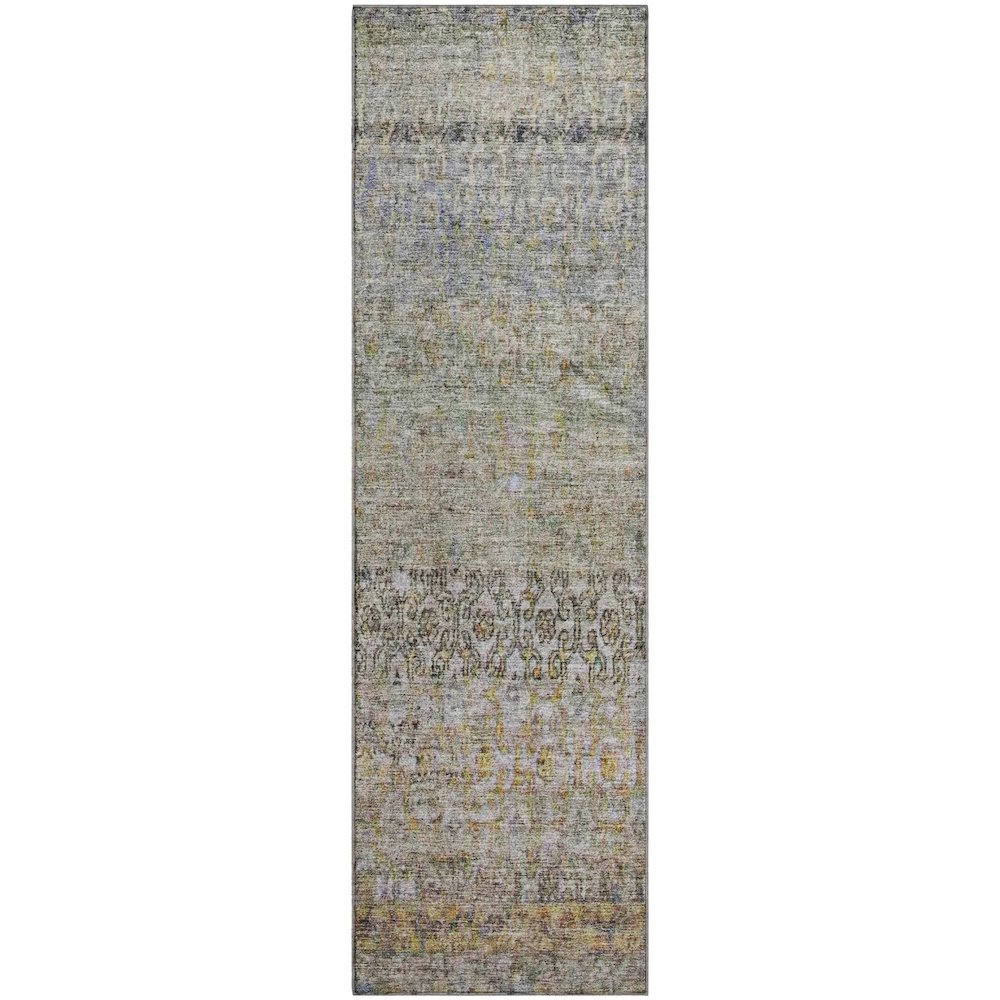 Premium Machine Washable Mayfield AMF1173 Seafoam 2'3" x 7'6" Runner Rug. Picture 1