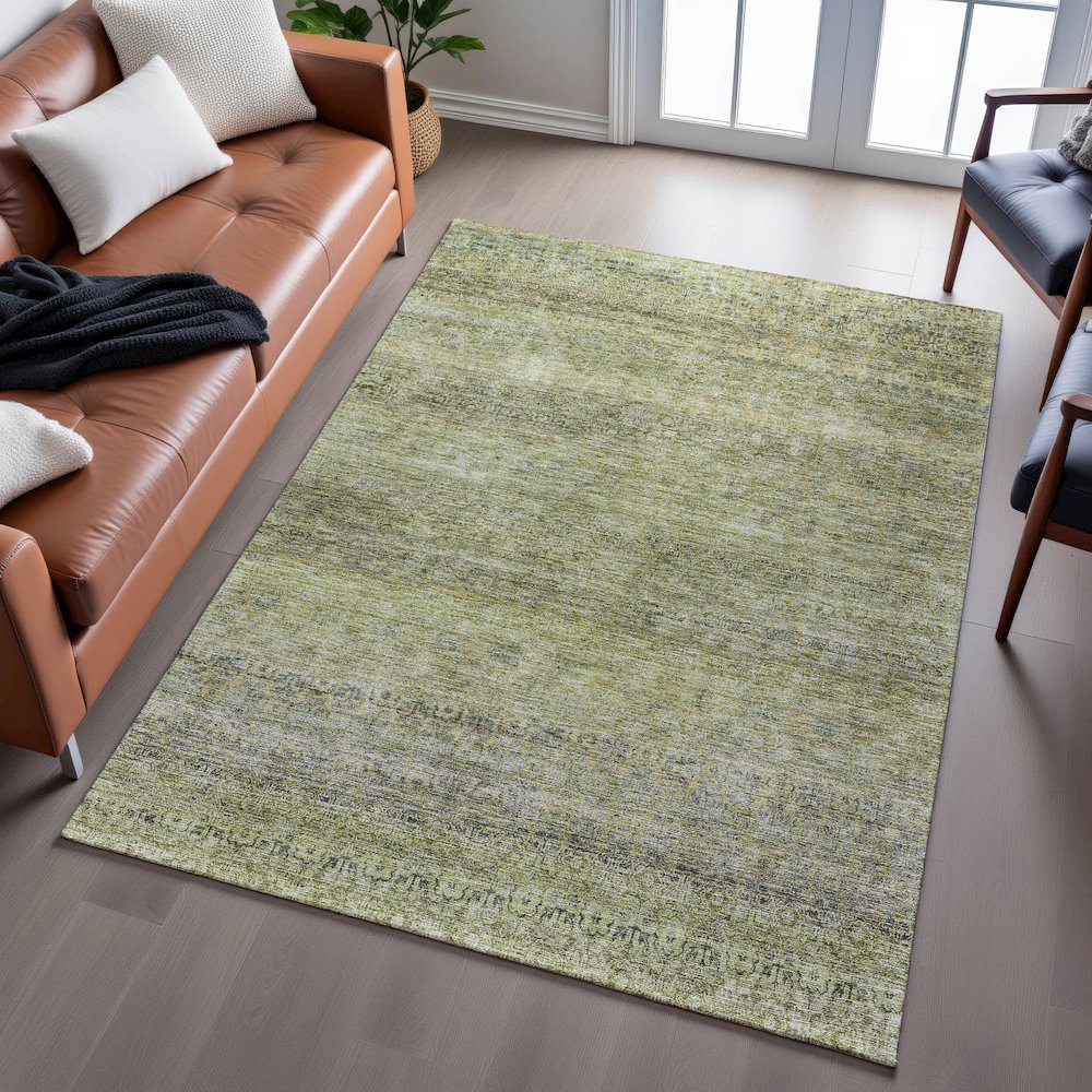 Premium Machine Washable Mayfield AMF1174 Aloe 2'6" x 3'10" Rug. Picture 6