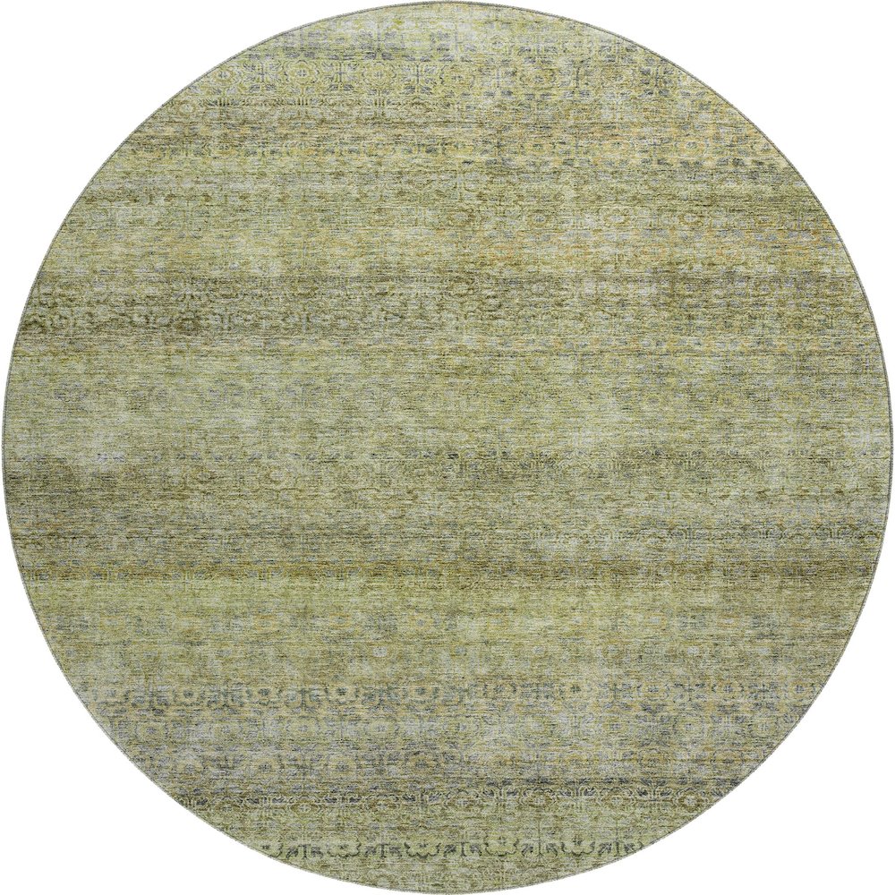 Premium Machine Washable Mayfield AMF1174 Aloe 8' x 8' Round Rug. Picture 1
