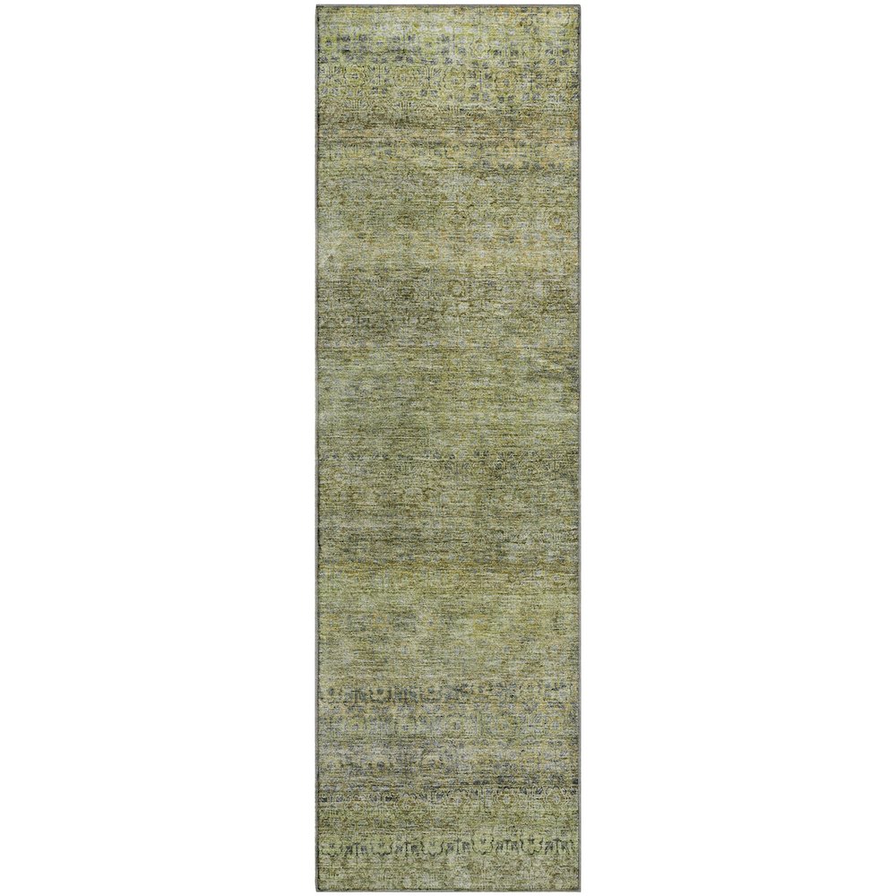 Premium Machine Washable Mayfield AMF1174 Aloe 2'3" x 7'6" Runner Rug. Picture 1