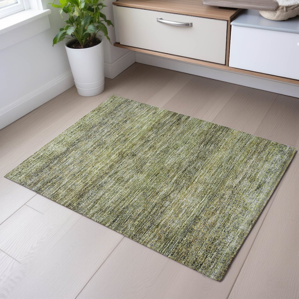 Premium Machine Washable Mayfield AMF1174 Aloe 1'8" x 2'6" Rug. Picture 5