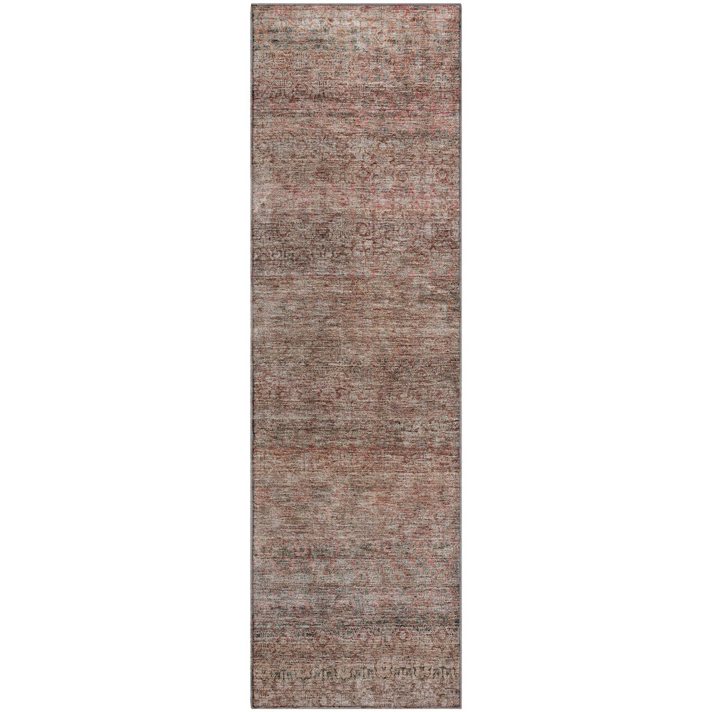 Premium Machine Washable Mayfield AMF1174 Coral 2'3" x 7'6" Runner Rug. Picture 1