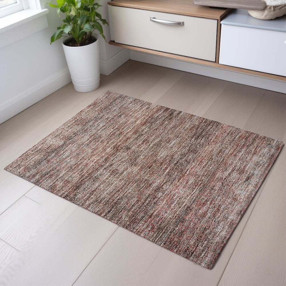 Premium Machine Washable Mayfield AMF1174 Coral 1'8" x 2'6" Rug. Picture 5