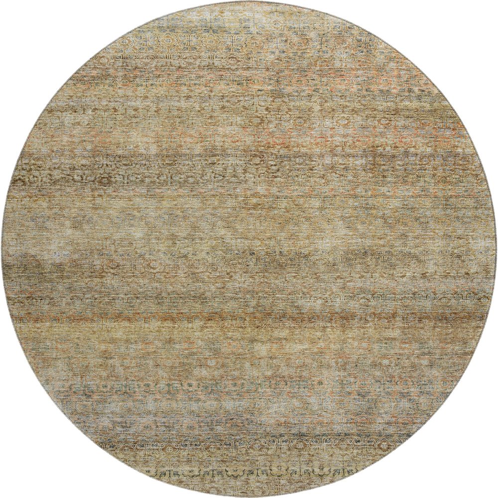 Premium Machine Washable Mayfield AMF1174 Wheat 8' x 8' Round Rug. Picture 1