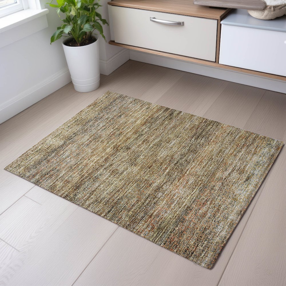 Premium Machine Washable Mayfield AMF1174 Wheat 1'8" x 2'6" Rug. Picture 5