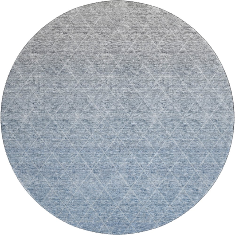 Premium Machine Washable Mayfield AMF1175 Blue 8' x 8' Round Rug. Picture 1