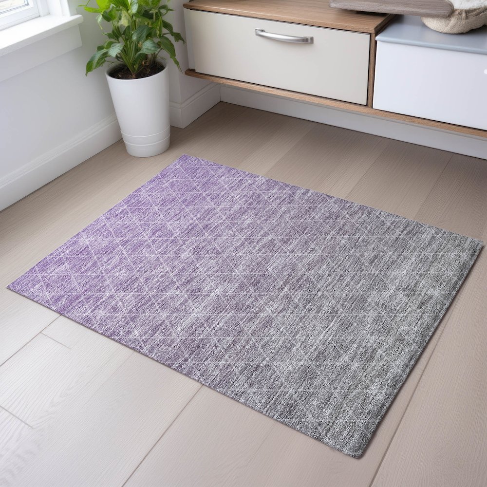 Premium Machine Washable Mayfield AMF1175 Lavender 1'8" x 2'6" Rug. Picture 5
