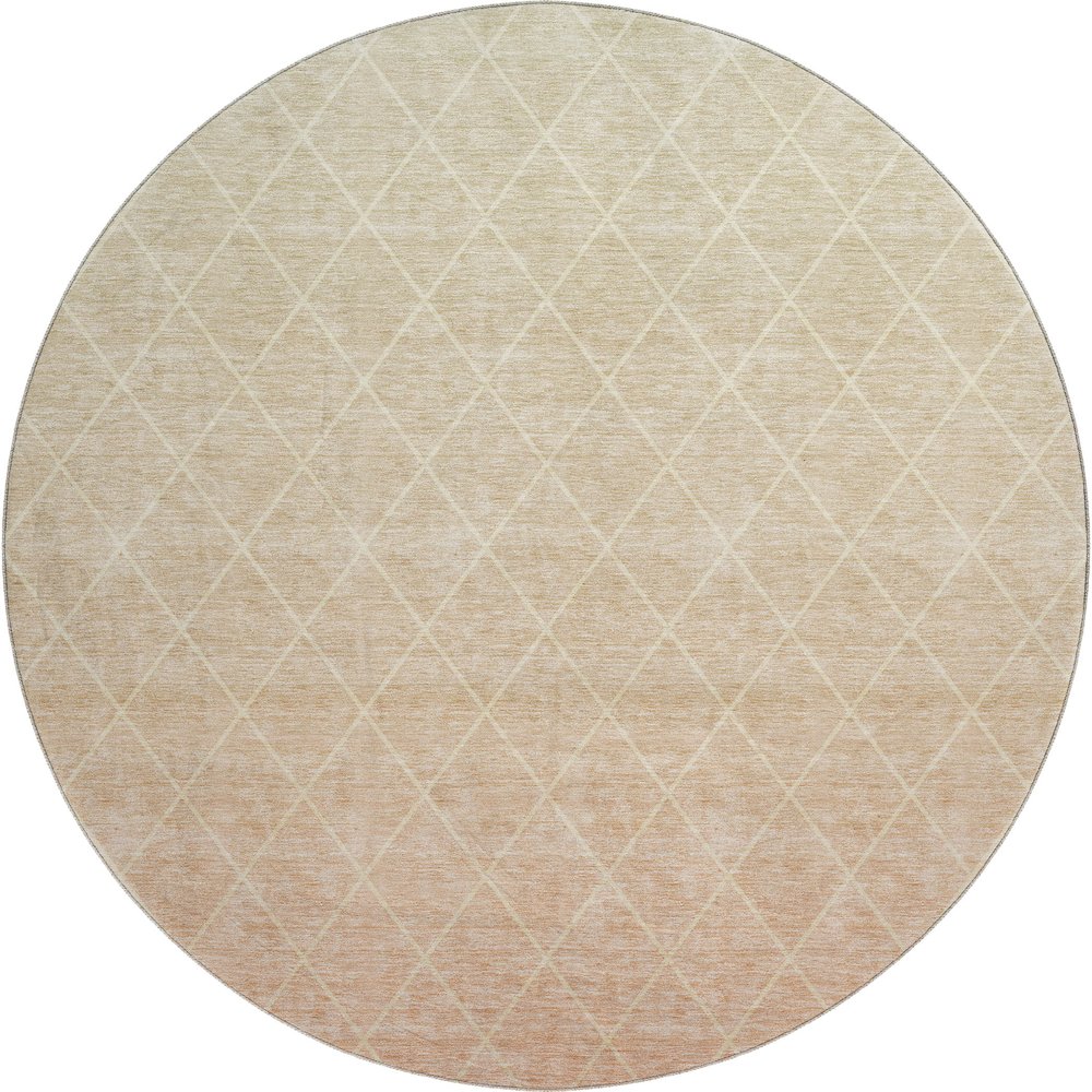 Premium Machine Washable Mayfield AMF1175 Salmon 8' x 8' Round Rug. Picture 1