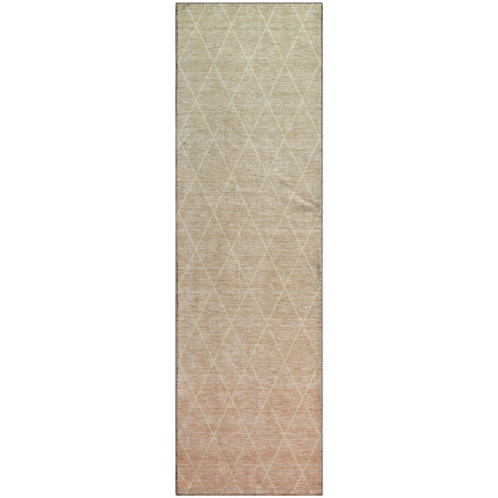 Premium Machine Washable Mayfield AMF1175 Salmon 2'3" x 7'6" Runner Rug. Picture 1