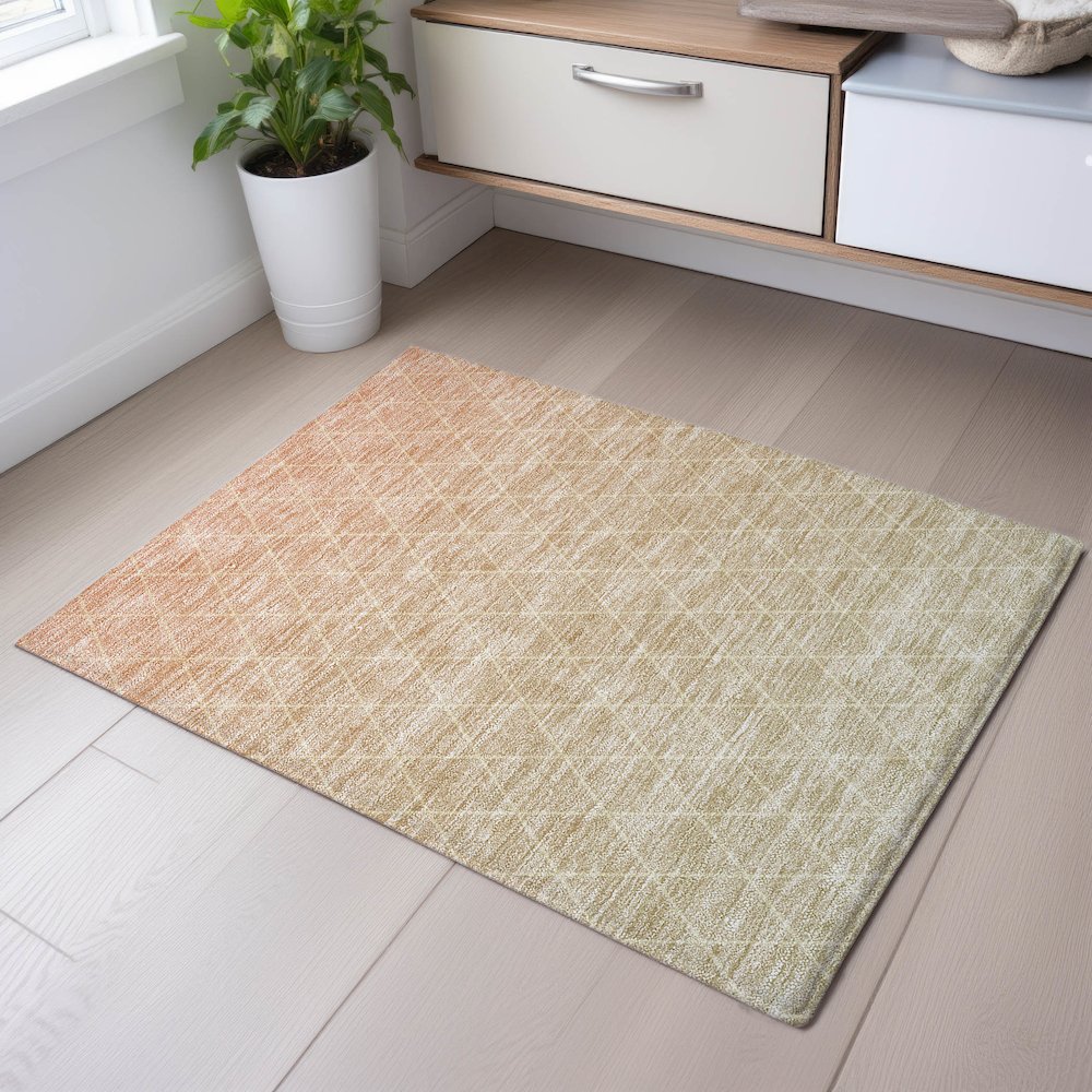 Premium Machine Washable Mayfield AMF1175 Salmon 1'8" x 2'6" Rug. Picture 5