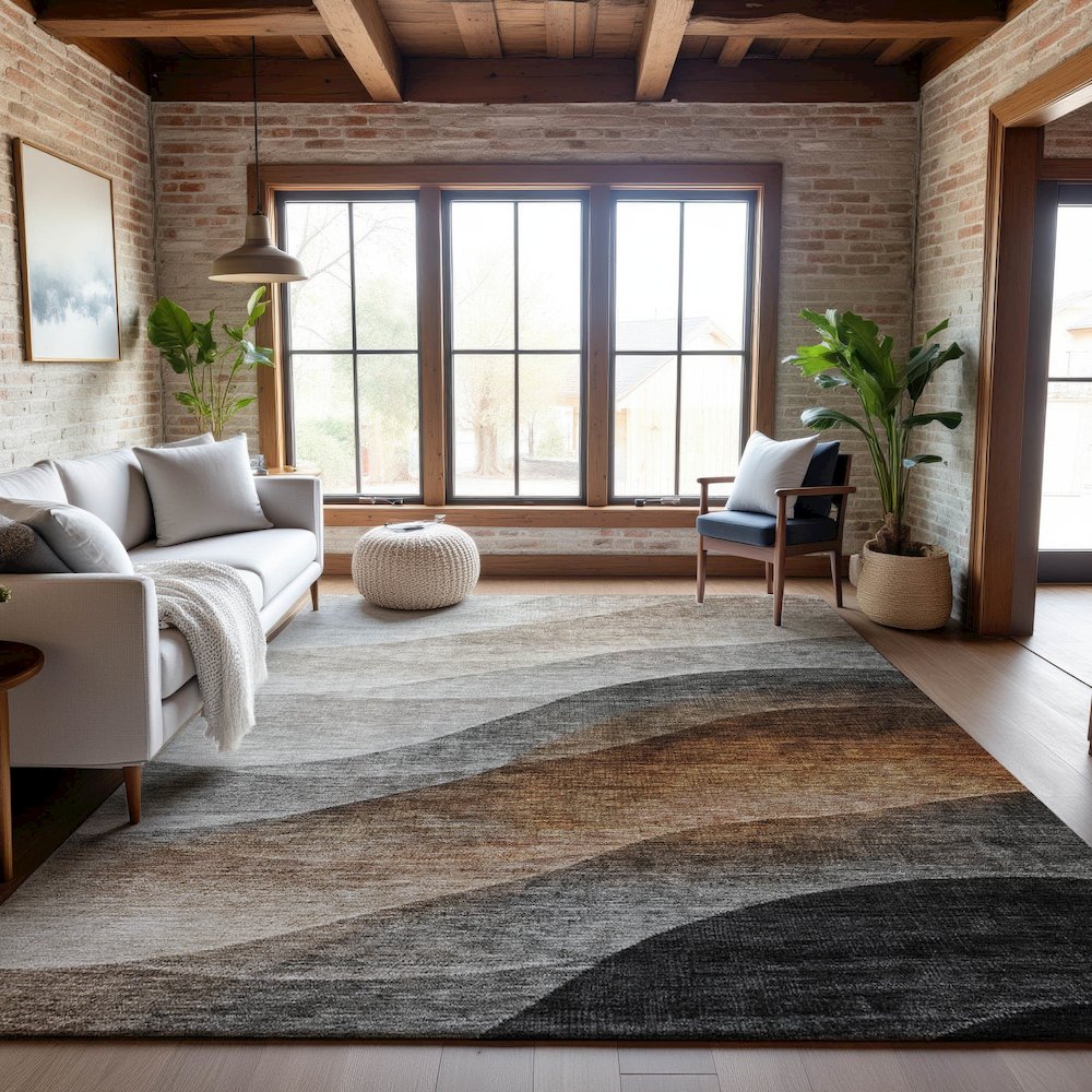 Premium Machine Washable Mayfield AMF1176 Khaki 2'6" x 3'10" Rug. Picture 5