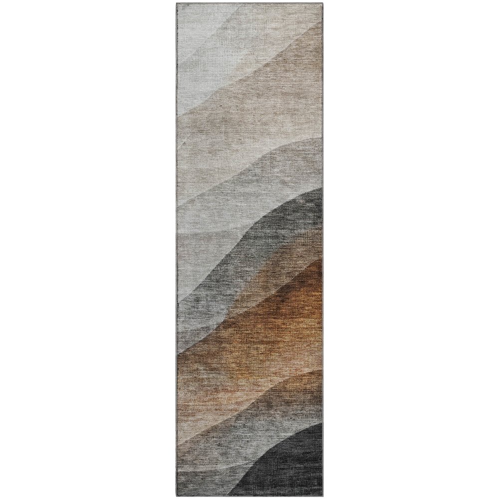 Premium Machine Washable Mayfield AMF1176 Khaki 2'3" x 7'6" Runner Rug. Picture 1