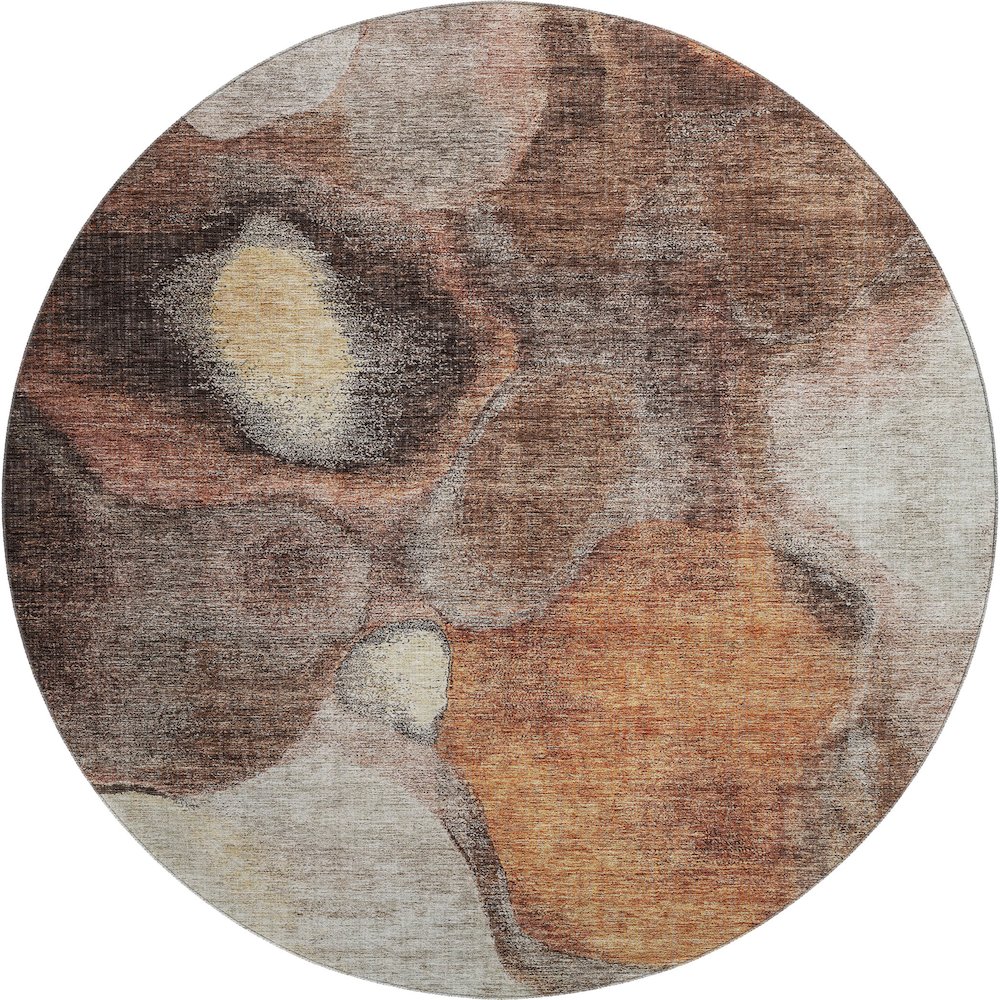 Premium Machine Washable Mayfield AMF1177 Coffee 8' x 8' Round Rug. Picture 1
