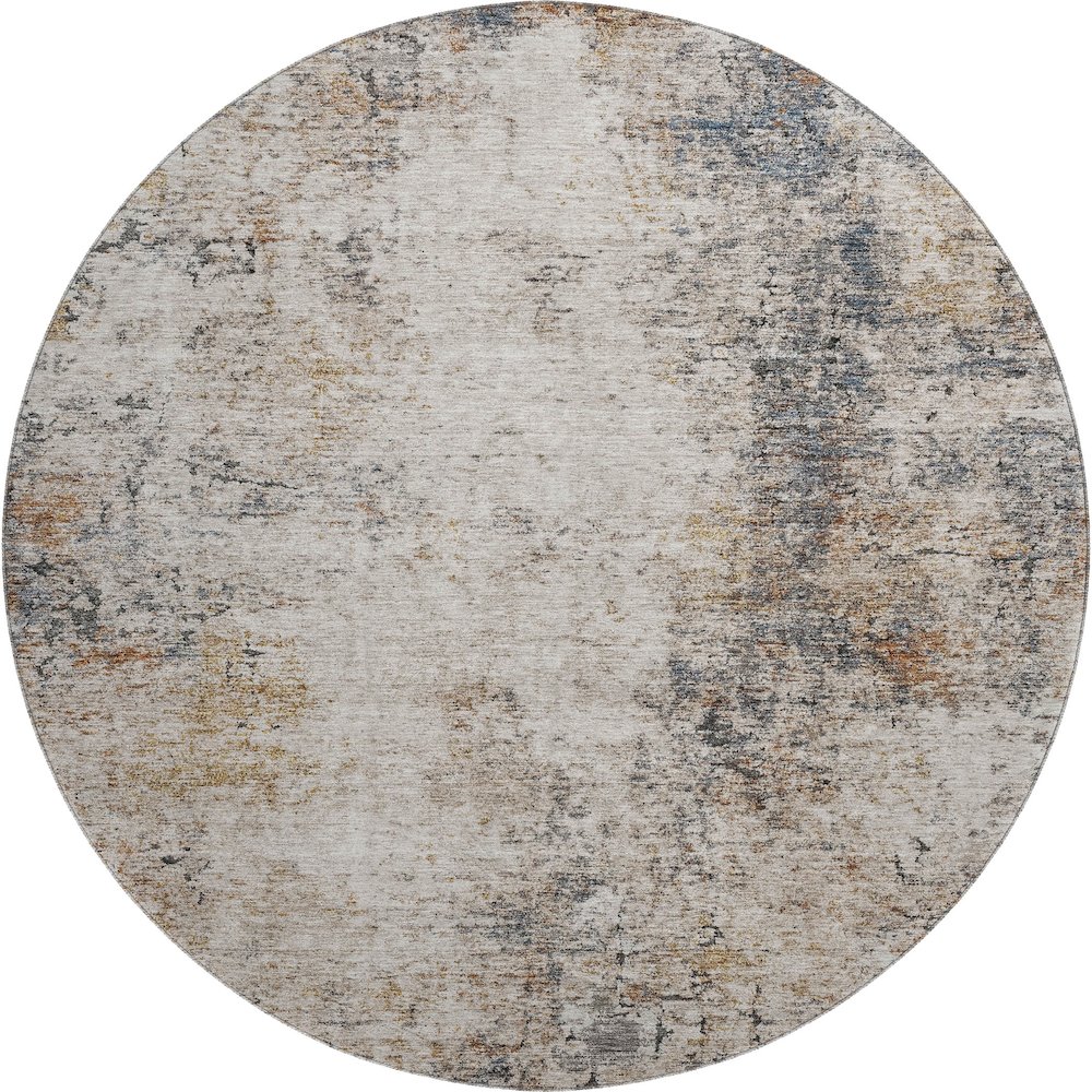 Premium Machine Washable Mayfield AMF1179 Putty 8' x 8' Round Rug. Picture 1