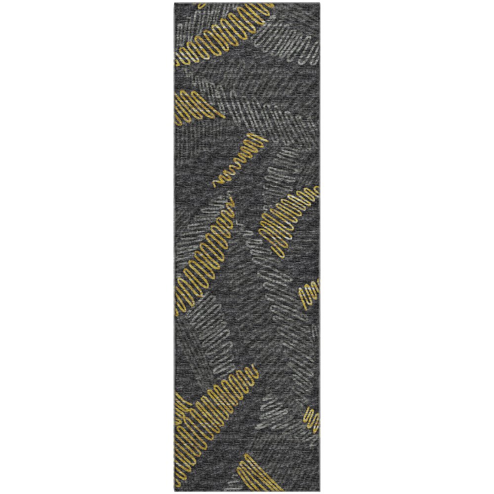 Premium Machine Washable Mayfield  Gray 2'3" x 7'6" Runner Rug. Picture 1
