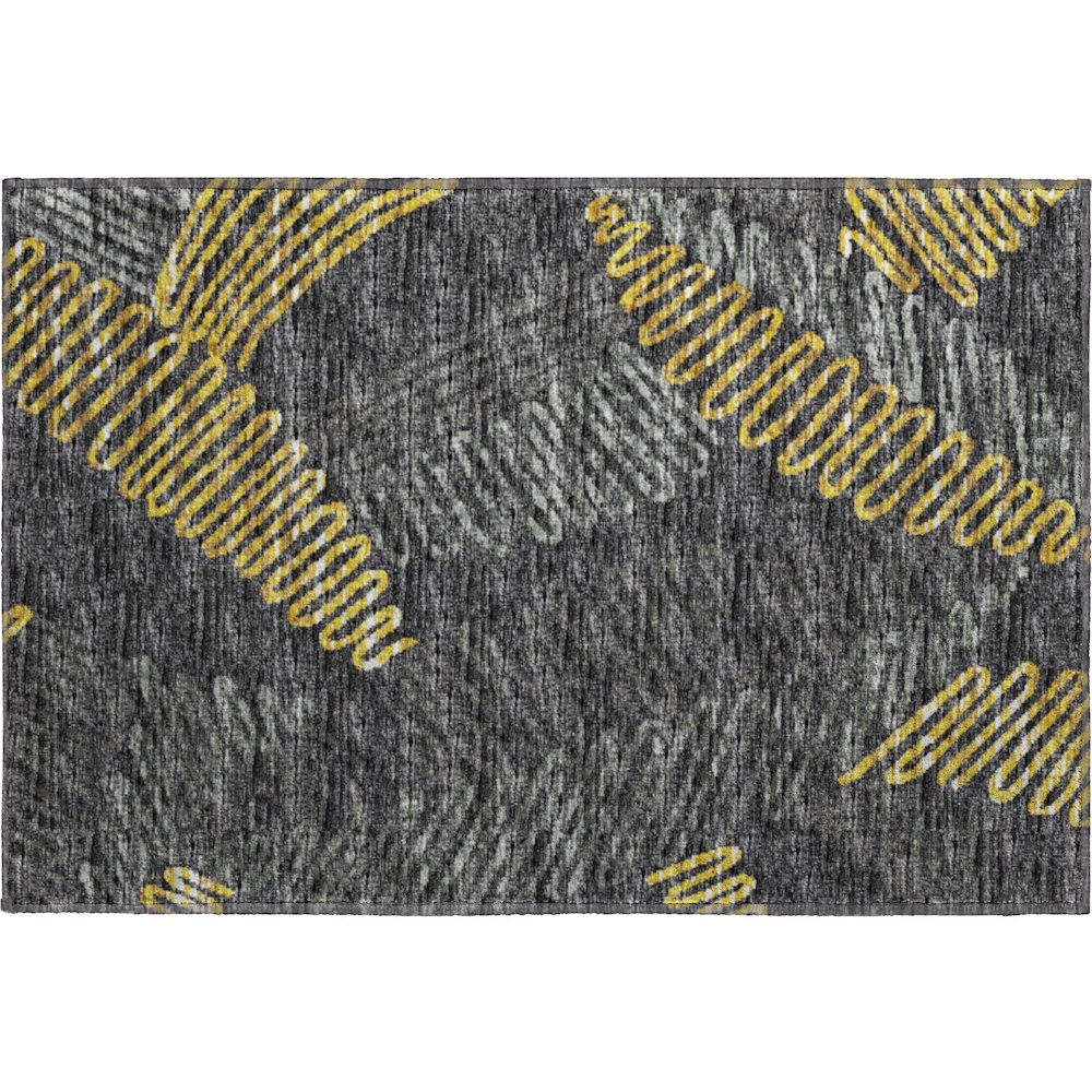 Premium Machine Washable Mayfield  Gray 1'8" x 2'6" Rug. Picture 1