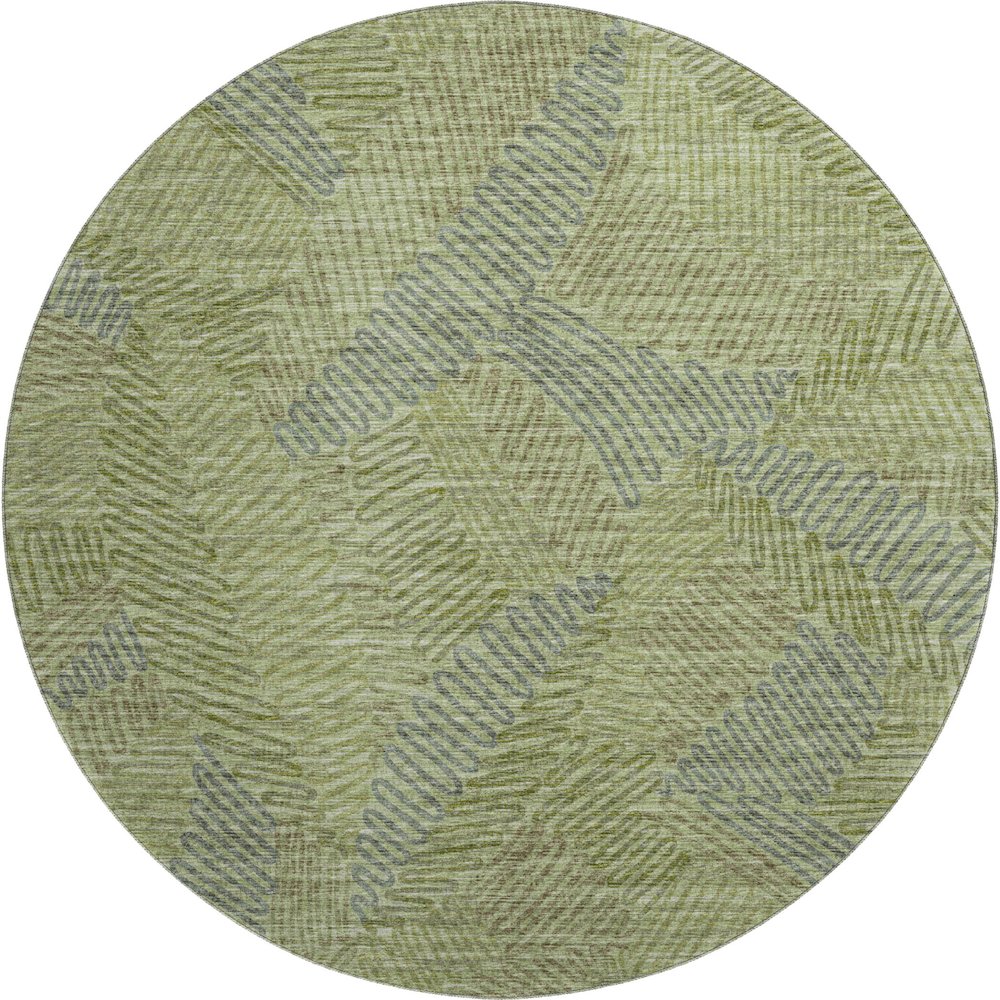 Premium Machine Washable Mayfield  Green 8' x 8' Round Rug. Picture 1