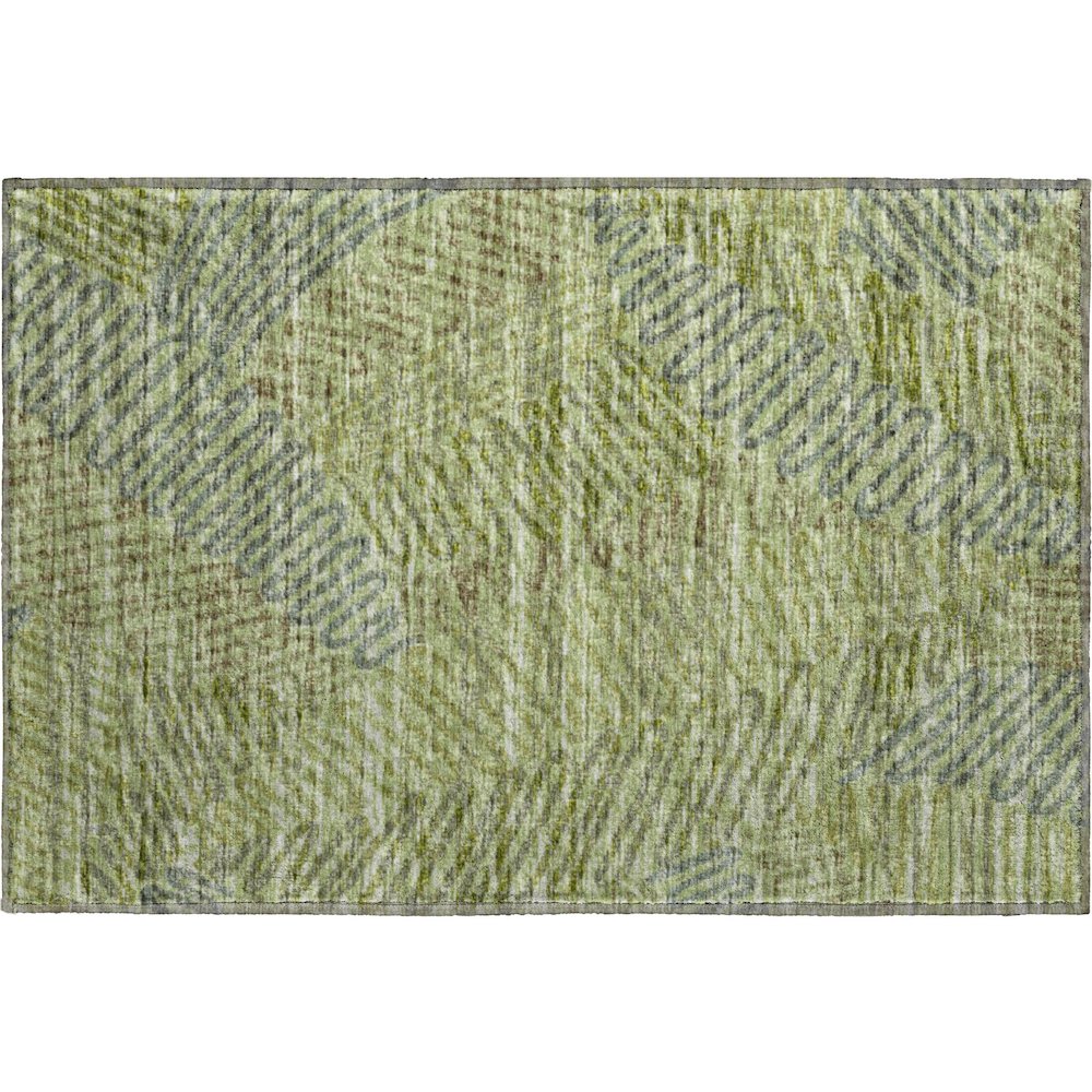 Premium Machine Washable Mayfield  Green 1'8" x 2'6" Rug. Picture 1
