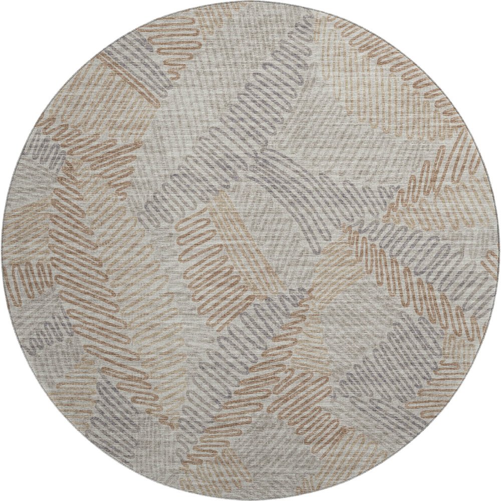 Premium Machine Washable Mayfield  Mocha 8' x 8' Round Rug. Picture 1