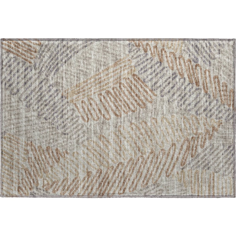 Premium Machine Washable Mayfield  Mocha 1'8" x 2'6" Rug. Picture 1