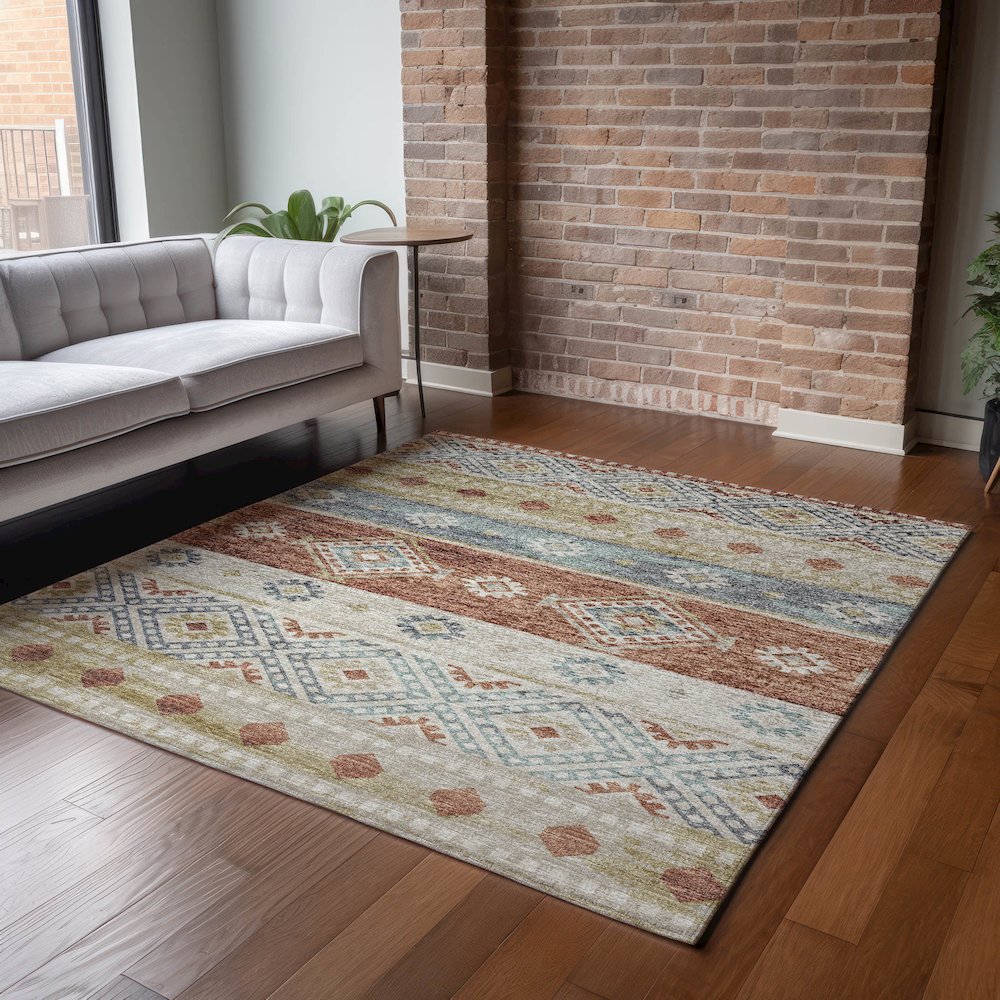 Premium Machine Washable Mayfield  Desert 2'6" x 3'10" Rug. Picture 6