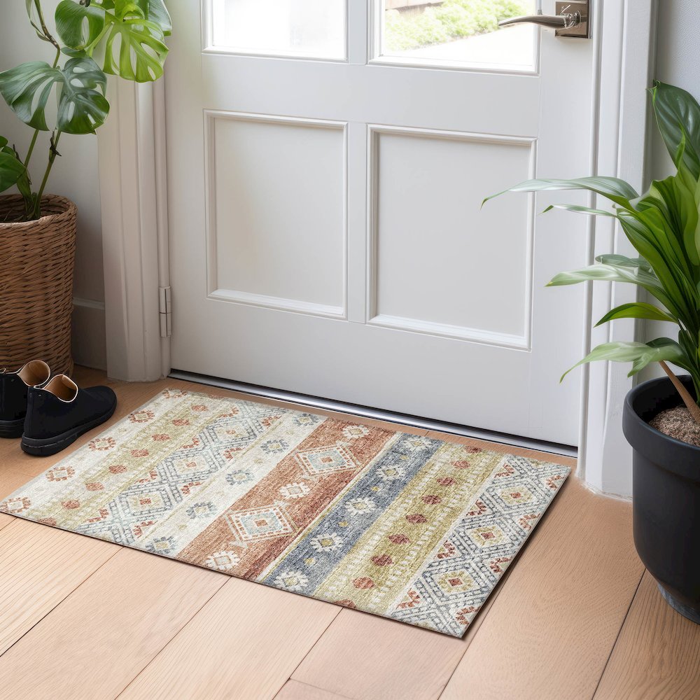Premium Machine Washable Mayfield  Desert 1'8" x 2'6" Rug. Picture 5