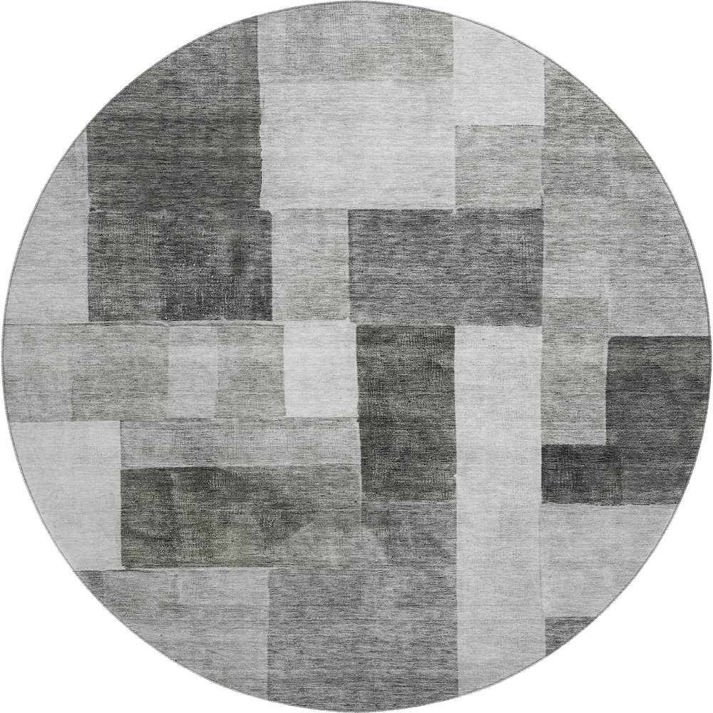 Premium Machine Washable Mayfield AMF1190 Pewter 8' x 8' Round Rug. Picture 1