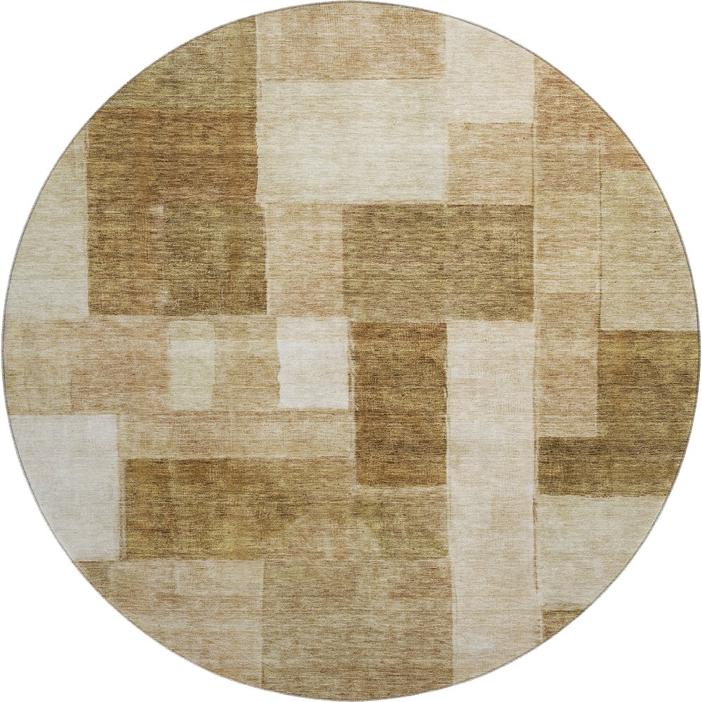 Premium Machine Washable Mayfield AMF1190 Terracotta 8' x 8' Round Rug. Picture 1