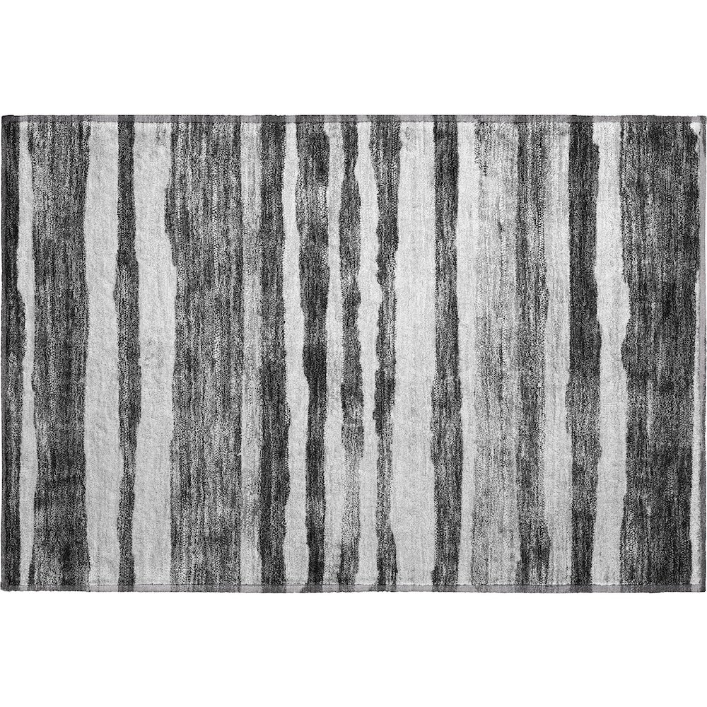Premium Machine Washable Mayfield AMF1191 Charcoal 1'8" x 2'6" Rug. Picture 1