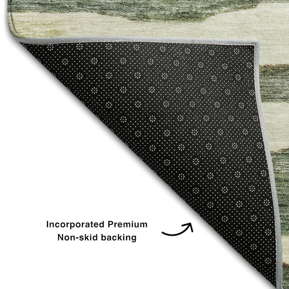 Premium Machine Washable Mayfield AMF1191 Sage 1'8" x 2'6" Rug. Picture 2