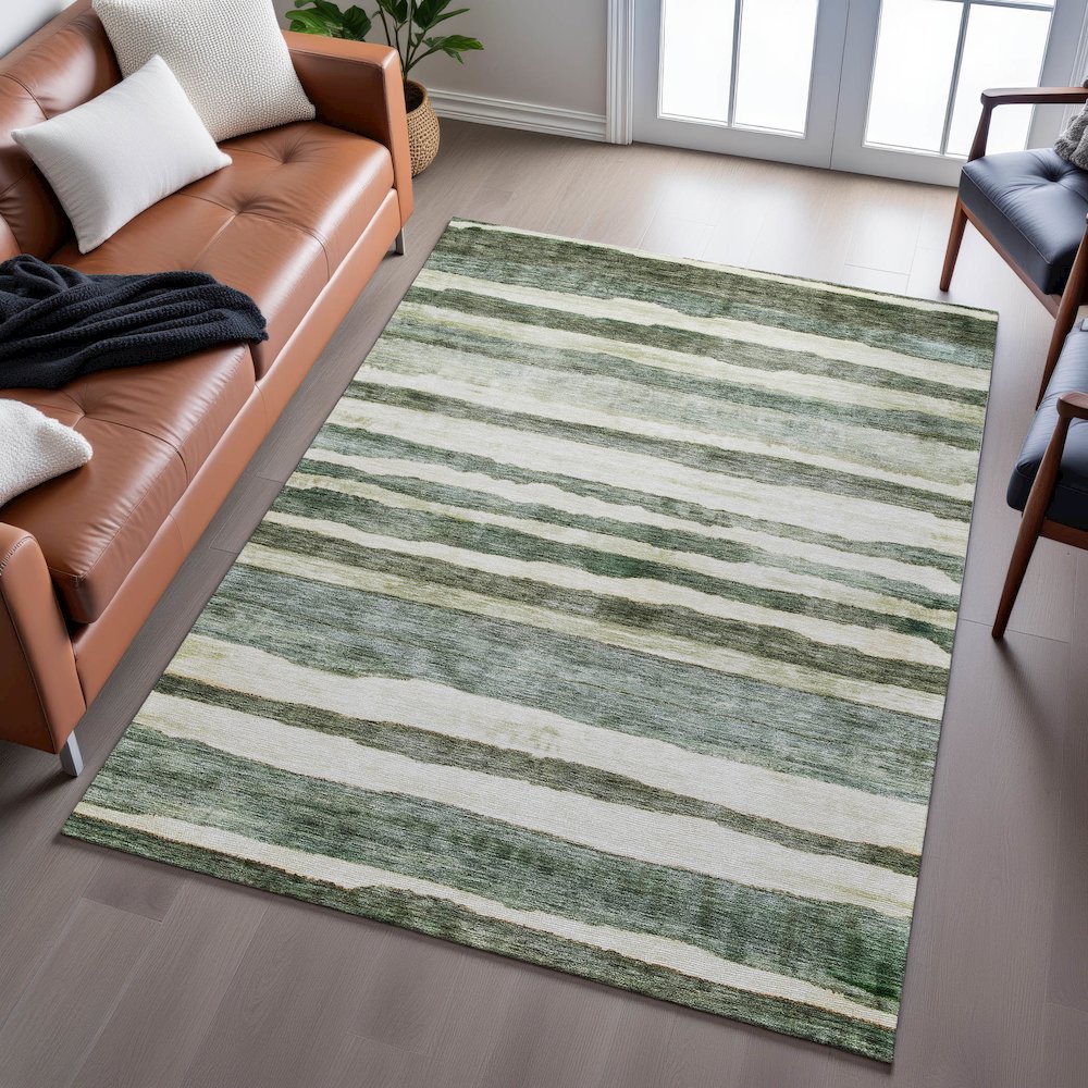 Premium Machine Washable Mayfield AMF1191 Sage 2'6" x 3'10" Rug. Picture 6