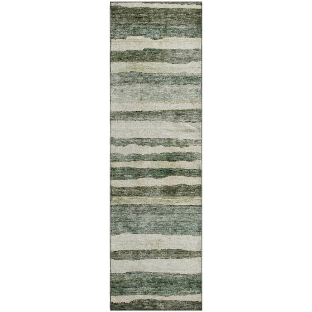 Premium Machine Washable Mayfield AMF1191 Sage 2'3" x 7'6" Runner Rug. Picture 1