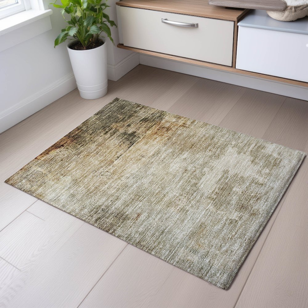Premium Machine Washable Mayfield AMF1193 Linen 1'8" x 2'6" Rug. Picture 5