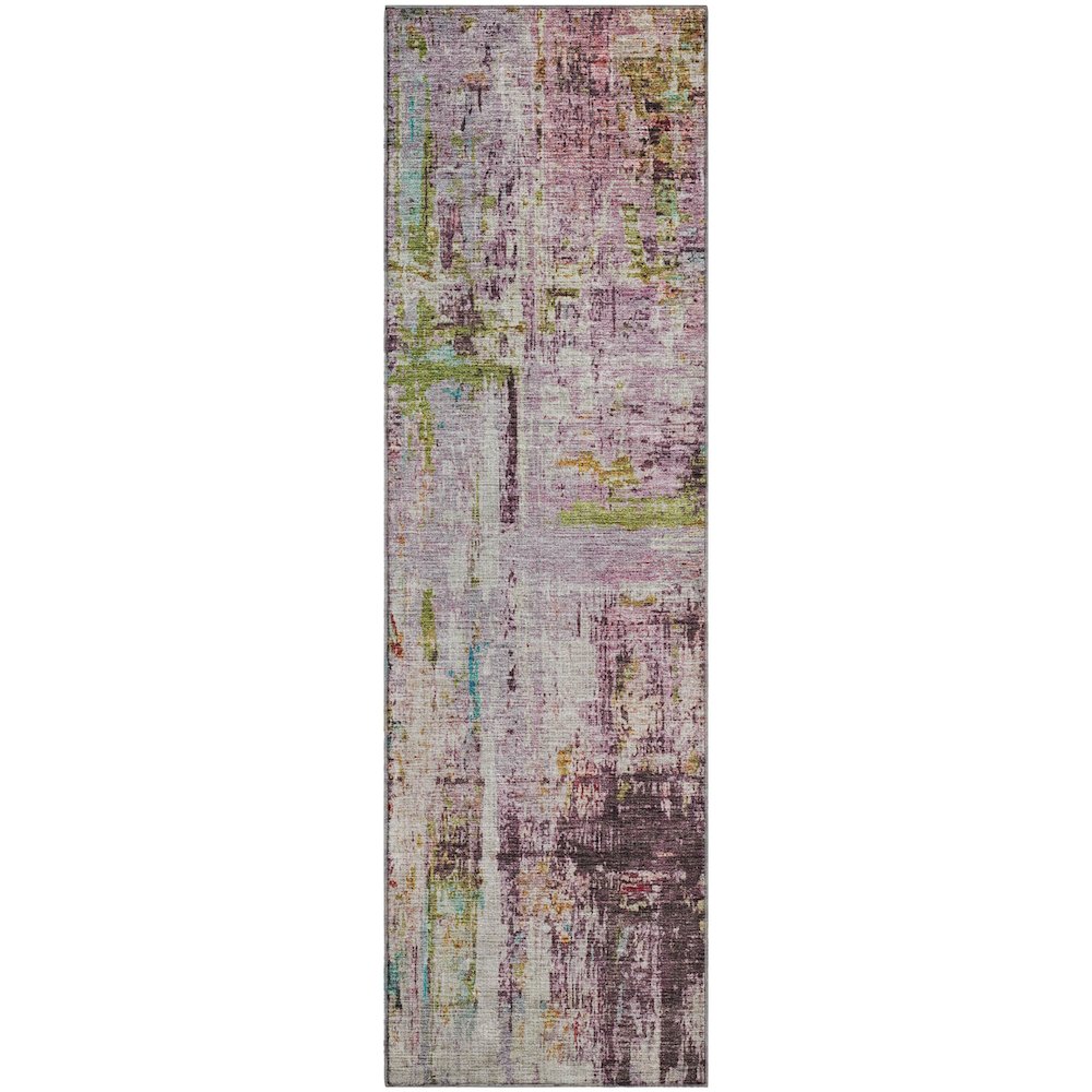 Premium Machine Washable Mayfield AMF1194 Lavender 2'3" x 7'6" Runner Rug. Picture 1