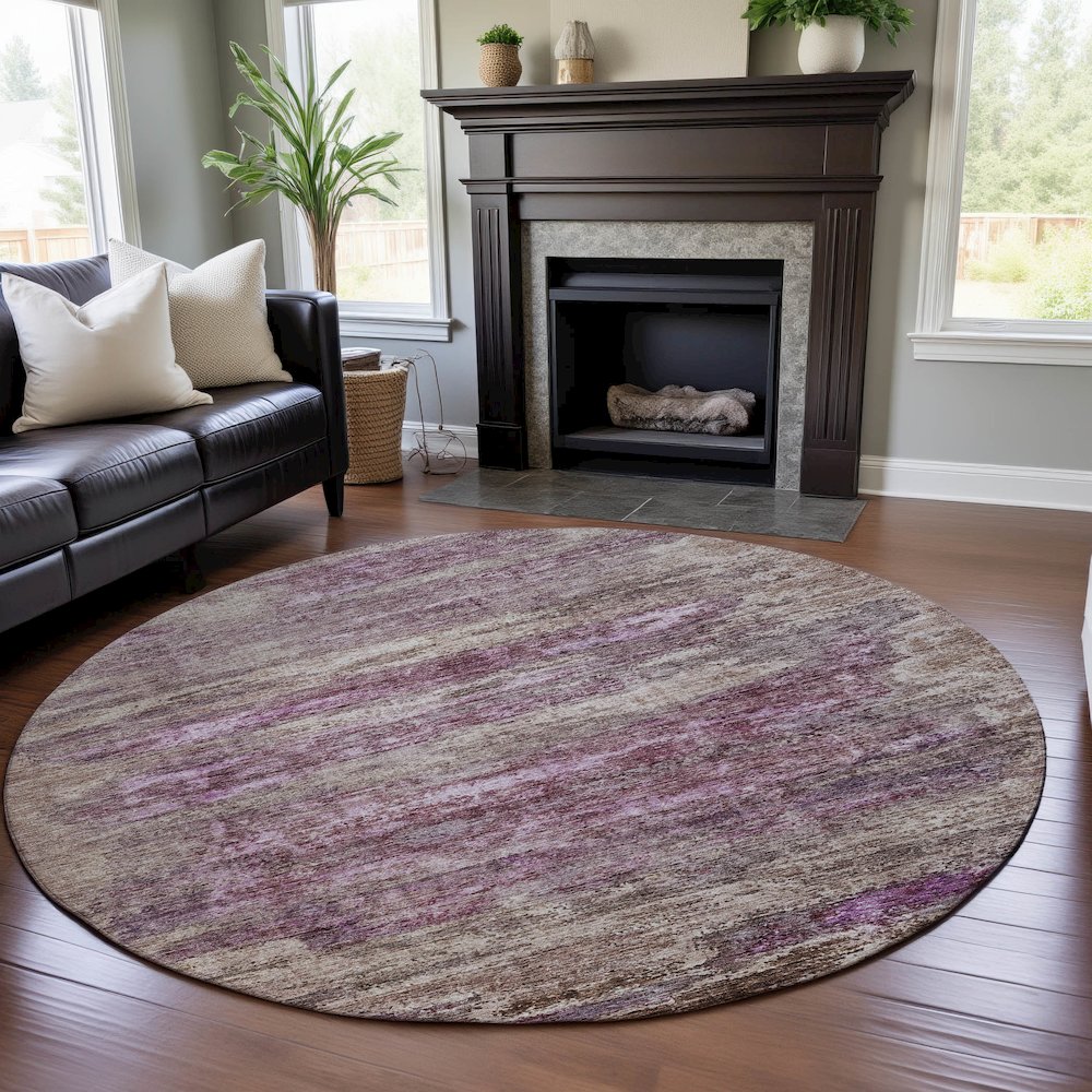 Premium Machine Washable Mayfield AMF1196 Blush 8' x 8' Round Rug. Picture 5