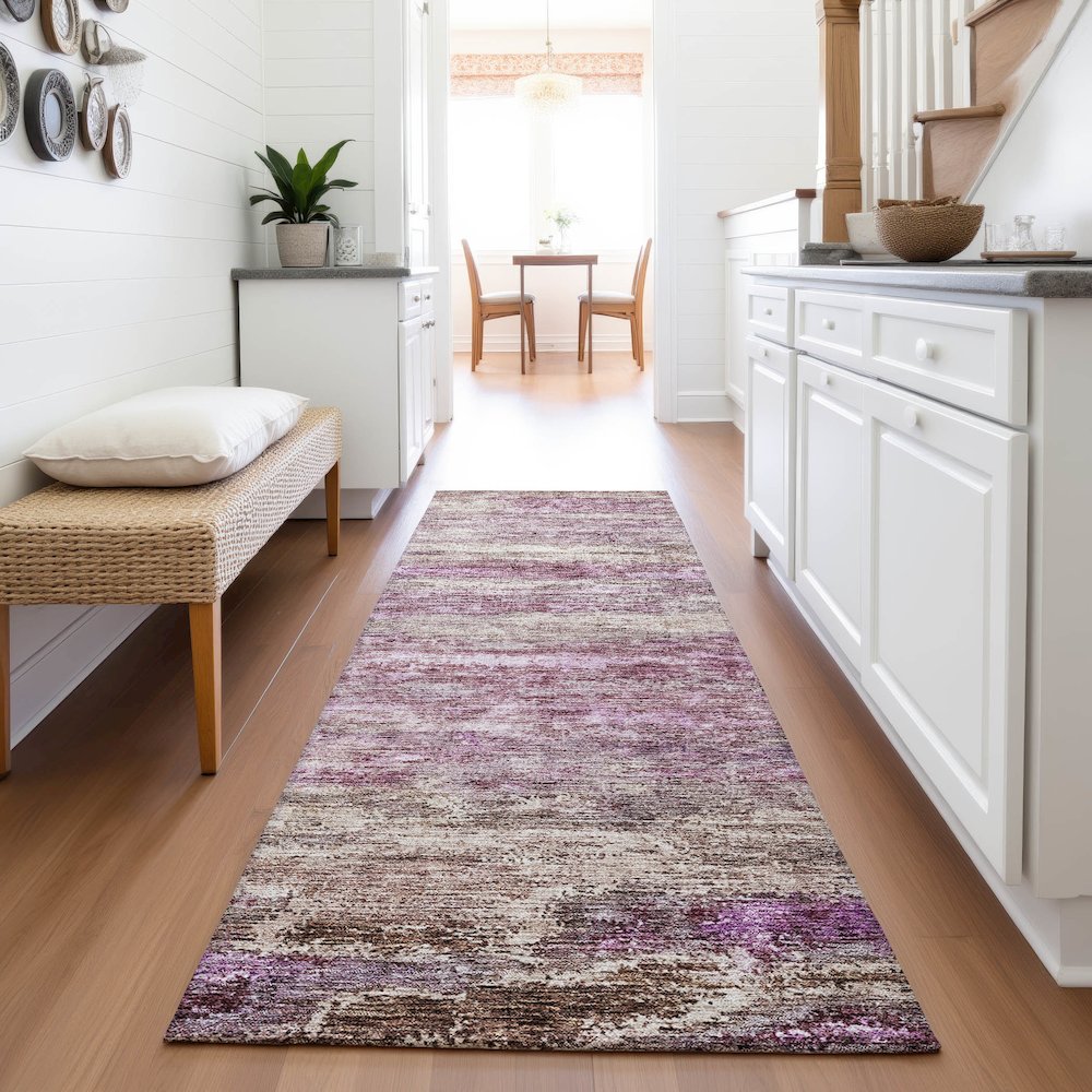 Premium Machine Washable Mayfield AMF1196 Blush 2'3" x 7'6" Runner Rug. Picture 5