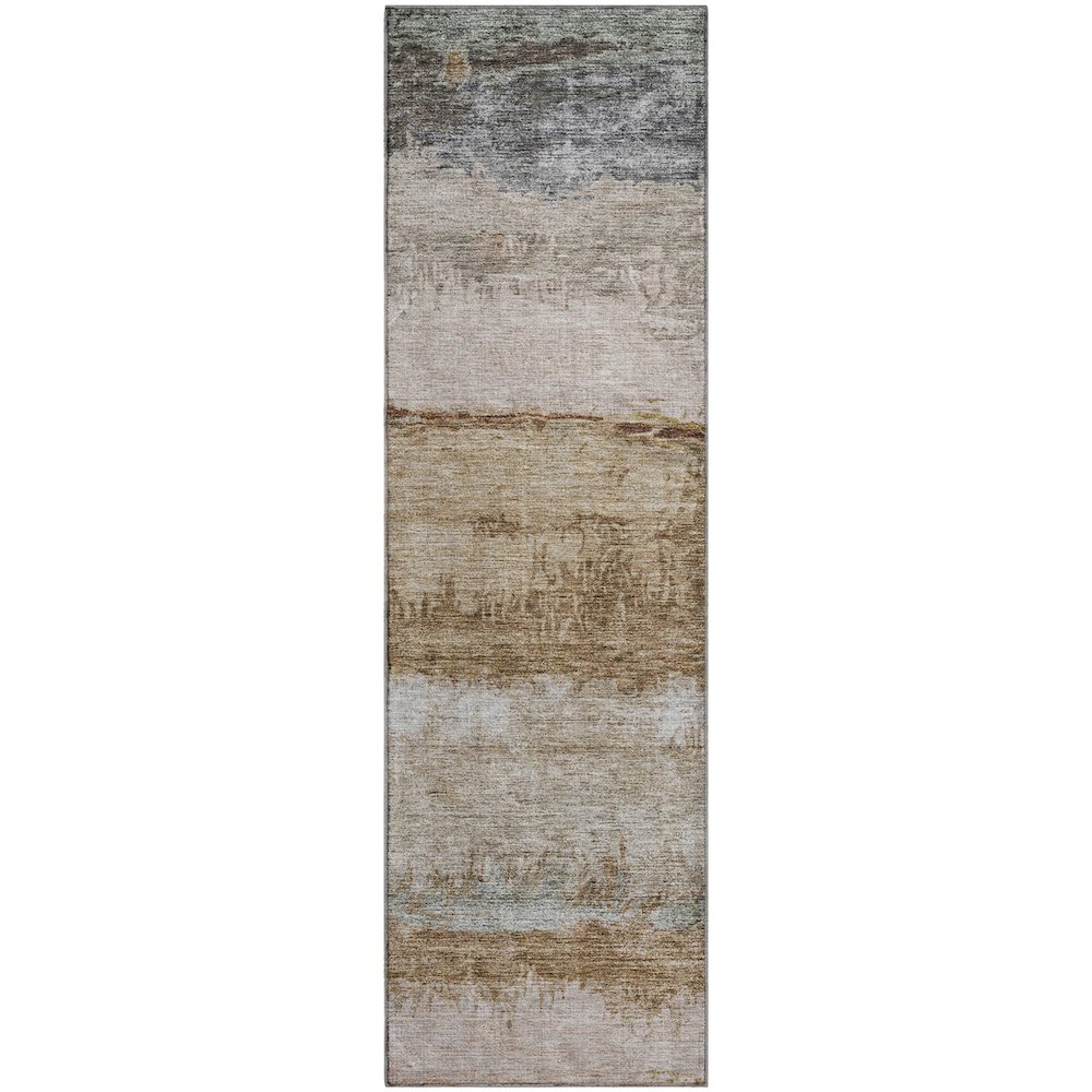 Premium Machine Washable Mayfield AMF1197 Beige 2'3" x 7'6" Runner Rug. Picture 1