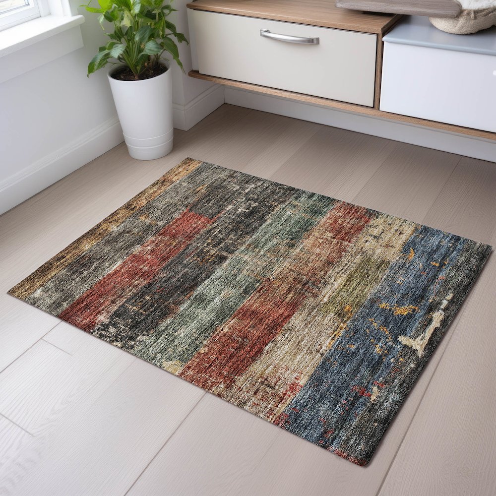 Premium Machine Washable Mayfield AMF1198 Fern 1'8" x 2'6" Rug. Picture 5